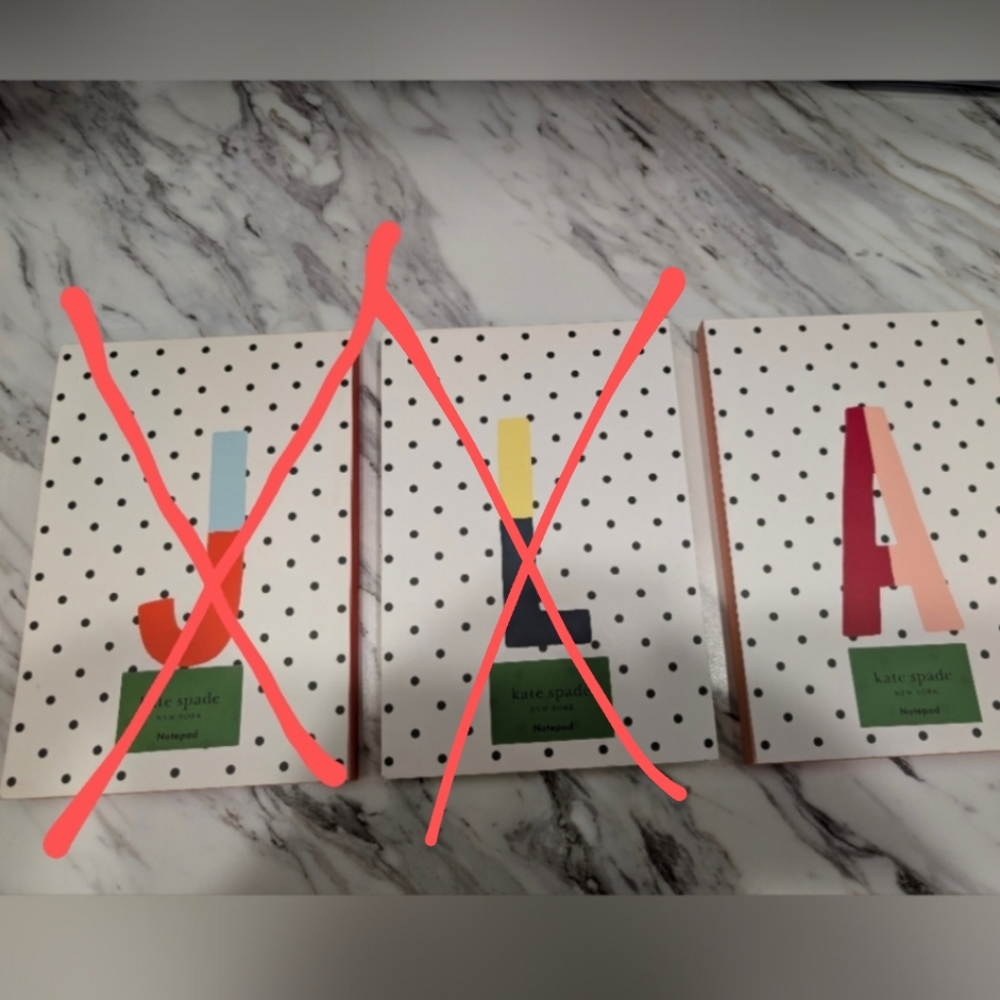 kate spade Notepad-Sparks of Joy- ONLY initial "A" is available now